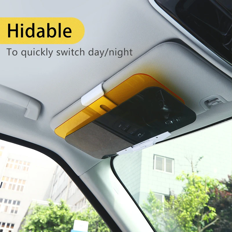 Universal Car Sun Visor HD Anti-UV Day Night Anti-dazzle Goggles Clip-on Shield Fold Flip Down Clear View Interior Mirrors