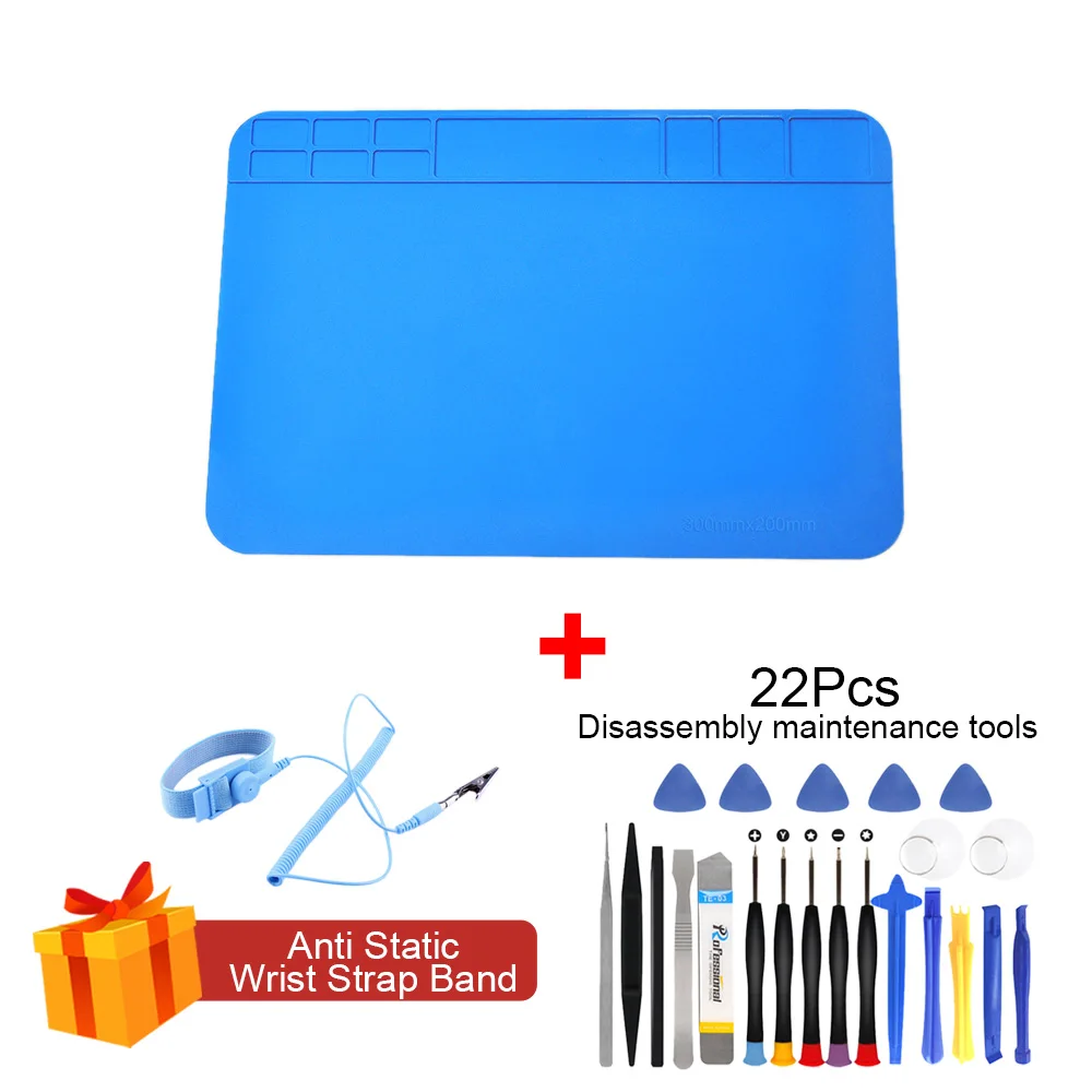 hot stapler plastic welder ESD Mat Heat Insulation Working Mat with Magnetic Groove Heat-resistant Adsorption Soldering Mat Station Repair Insulator Pad soldering iron station Welding Equipment