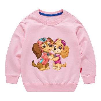 Paw Patrol Sweatshirt Cotton Kids Hoodies Cute Cartoon Crew Neck Tops Boys Girls Spring Holiday Party Clothes Long Sleved Tops 5