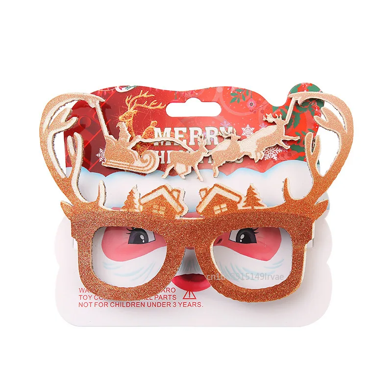 Christmas Glasses Frame Glitter Xmas Party Eyeglasses Christmas Costume Glasses Eyewear Party Favors Decorations for Kids