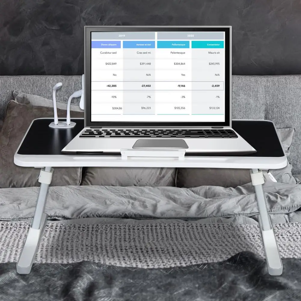 Laptop Bed Tray Table, Height Angle Adjustable Laptop Bed Stand, Portable Lap Desk with Foldable Legs, Foldable Lap Tablet Table 6