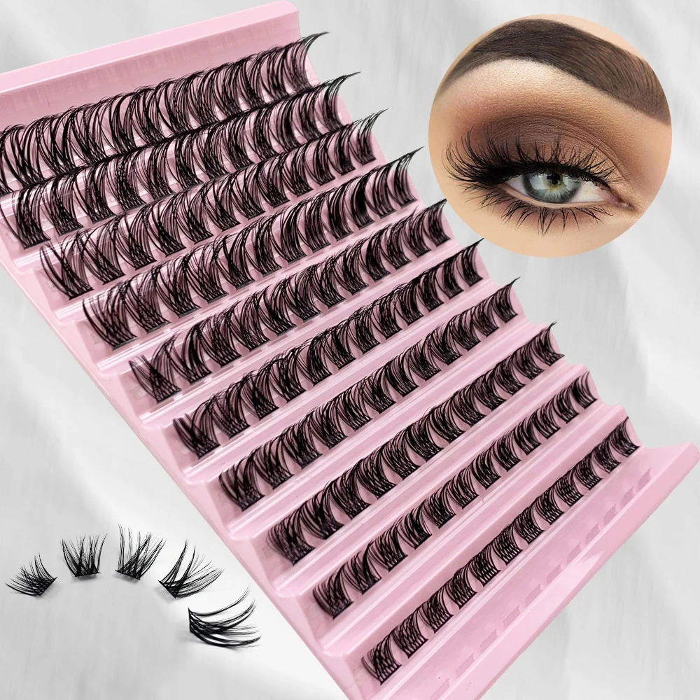 

DIY Cluster Lashes Volume Soft Fluffy D Curl Individual Fluffy Segmented Soft Natural Eyelash Mixed Length Faux Mink False Lash