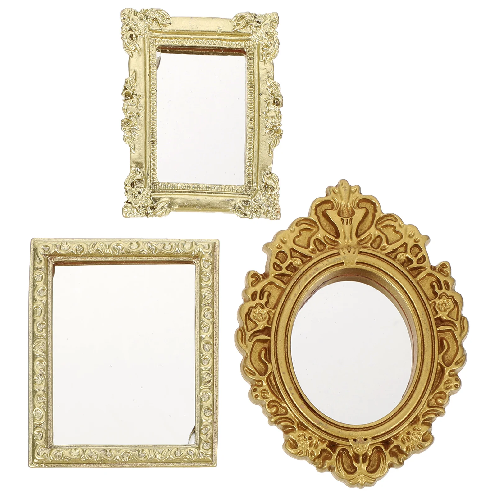 3Pcs Exquisite Mini Mirrors Mini House Tiny Mirrors Classical Small Mirrors Embossed Mini Mirrors house of mirrors desolation 1 cd