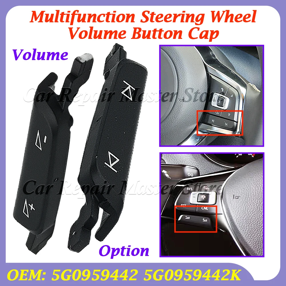 Für VW Golf 7 7.5 MK7 Jetta A7 Passat B8 Tiguan Touran Neue Multifunktions-Lenkrad-Lautstärketasten-Kappe 5G0959442K 5G0959442