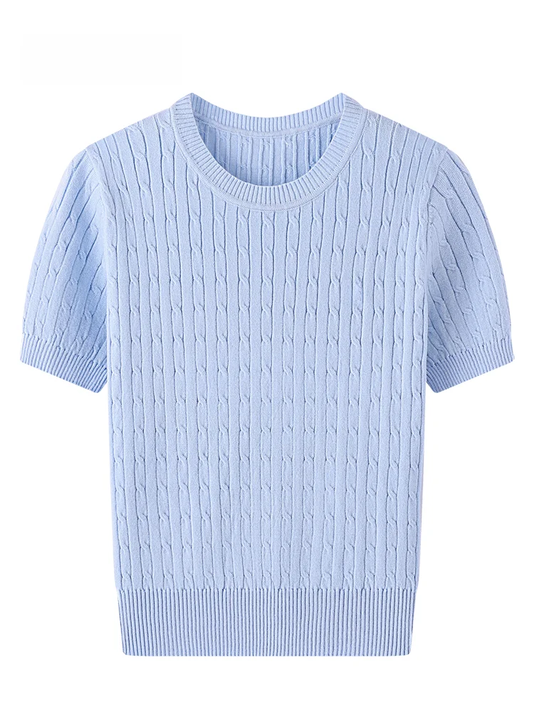 Jzzdemm 우아한 수 놓은 하트 니트 짧은 소매 여성 여름 간단한 패션 탑 클래식 어깨 스타일 캐주얼 의류 