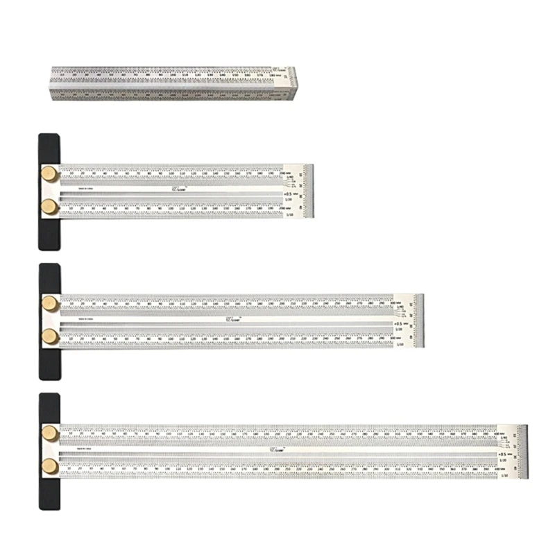 

Woodworking T-Rule Marking Gauge Scale Scribing Ruler with-Holes