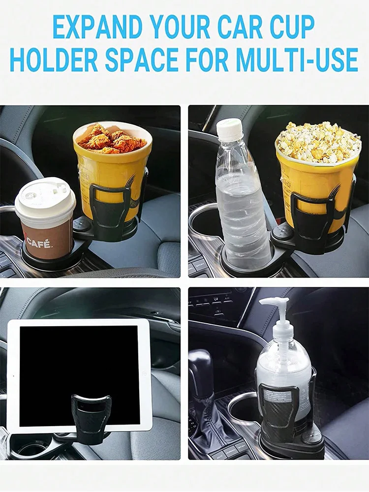 Drink Cup Holder Multifunction 360 Rotating Adjustable Base Insert Drinks Organizer Car Cup Holder Expander Adapter