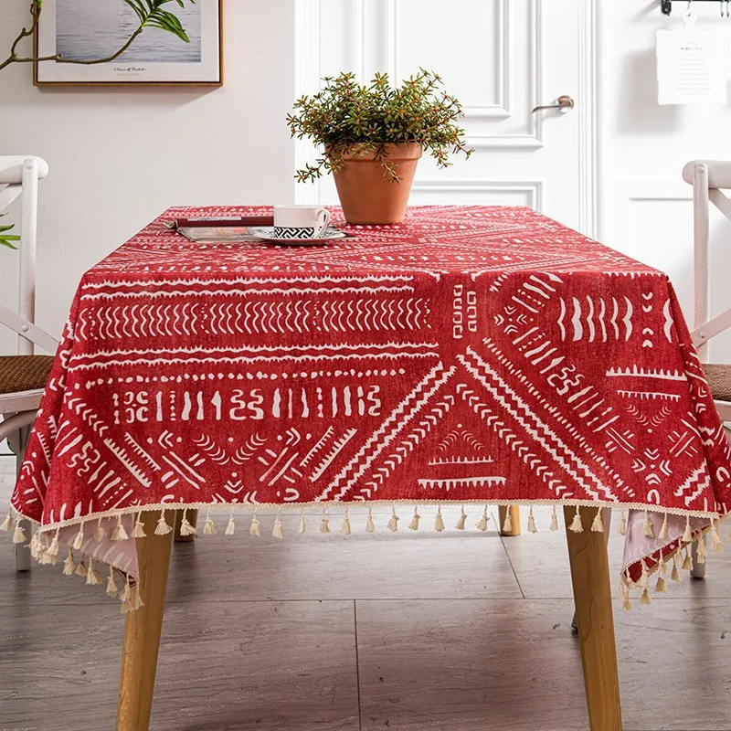 

Christmas Waterproof and Oil-proof Tablecloth New Year Rectangular Decorative Coffee Table Cloth