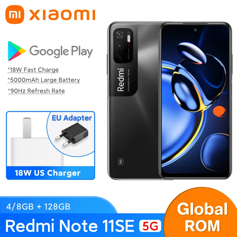  Xiaomi Redmi Note 11 SE, телефон с глобальной прошивкой, 4 ГБ/8 ГБ, 700 дюйма, 5000 мАч, 48 МП, 18 Вт, быстрая зарядка, FHD + Bluetooth 6,5 