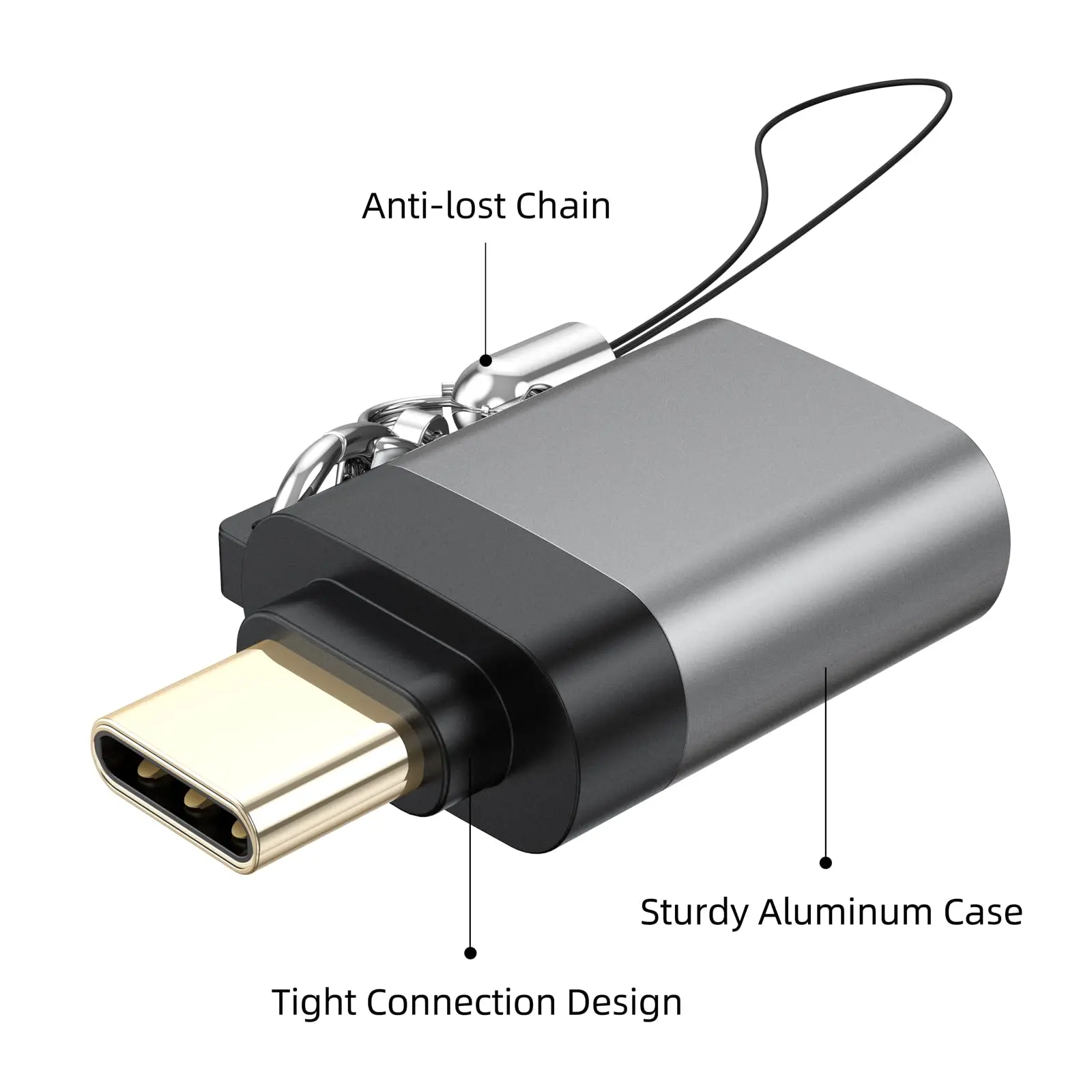 DteeDck USB C to USB 어댑터 USB-A 암-USB-C 수 변환기, USB 3.0 OTG 포트, 맥북 프로 에어, 아이패드 프로, 삼성 갤럭시용