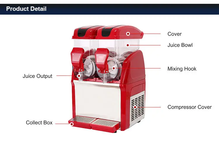 Description Picture 4 of item2024 fully automatic smoothie machine 400 w electric ice shaver slush machine commercial ice cream Fruit smoothie slush