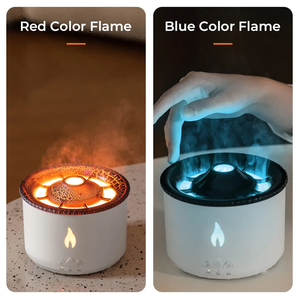 Cute Aroma Volcano Fire Flame Diffuser Humidifier For Aromatherapy