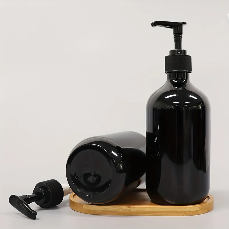 2pcs 500ml Shampoo Shower Gel Packaging Bottle Round Shoulder Push Type Lotion