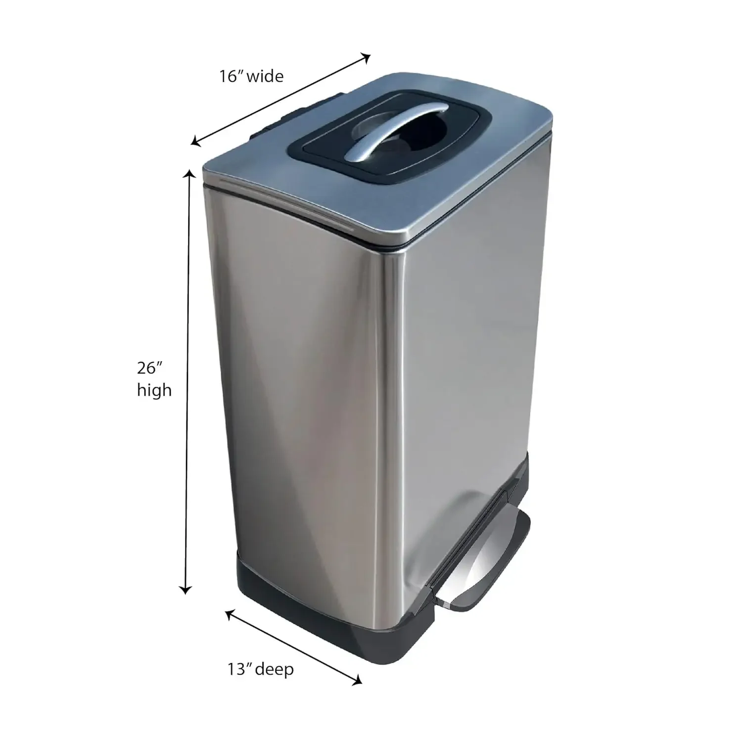 Essentials Trash Krusher Manual Trash Compactor, 40 L, Stainless Steel
