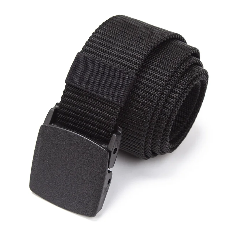 Nylongürtel für Herren und Damen, Unisex, Outdoor, taktische Schnalle, schwarzer Bund, Reisen, lässig, verstellbar, aus Segeltuch, Herrengürtel