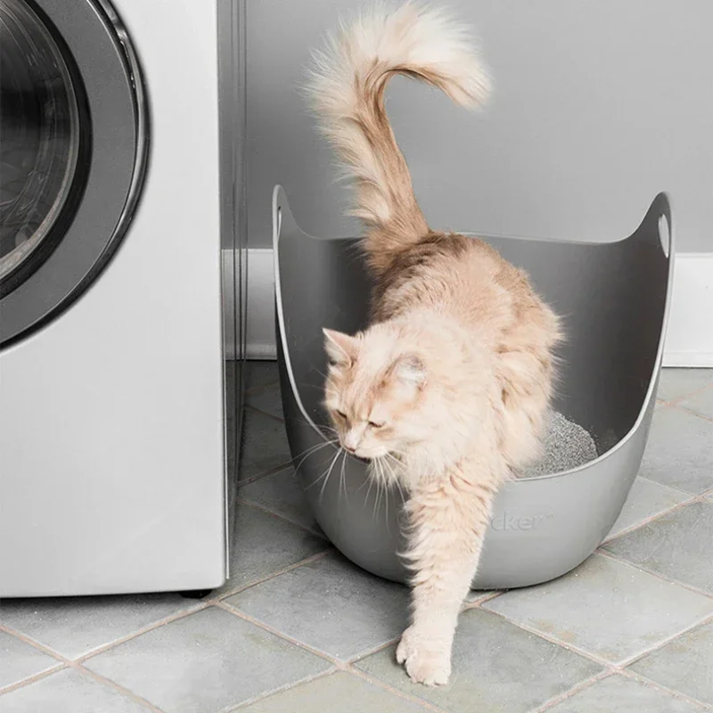 

Large Sandbox Cat Semi Enclosed Anti Splash Cat Litter Box Soft And Sturdy Cats Toilet Convenient Handle Cat Crate