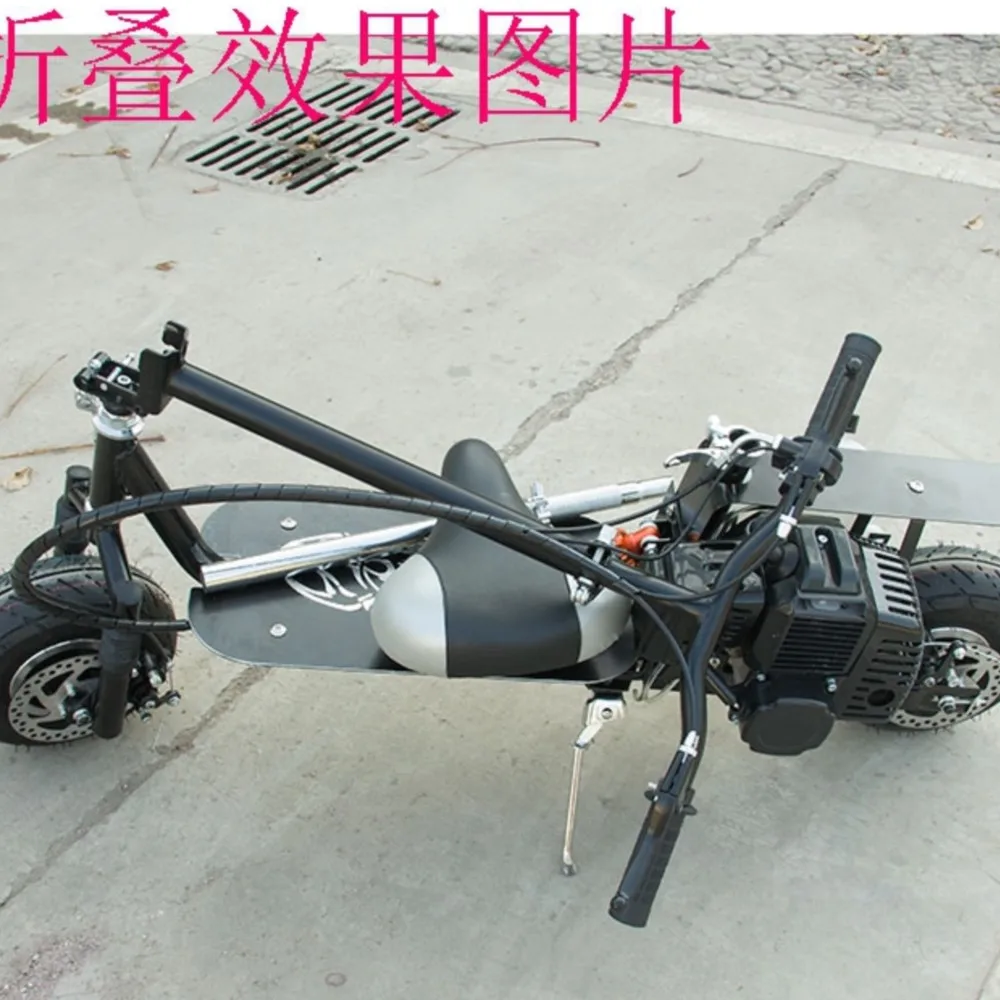 Two-stroke 52CC Gasoline Scooter Large Fuel Tank Folding Hand-pull Start Engine Gas Scooters