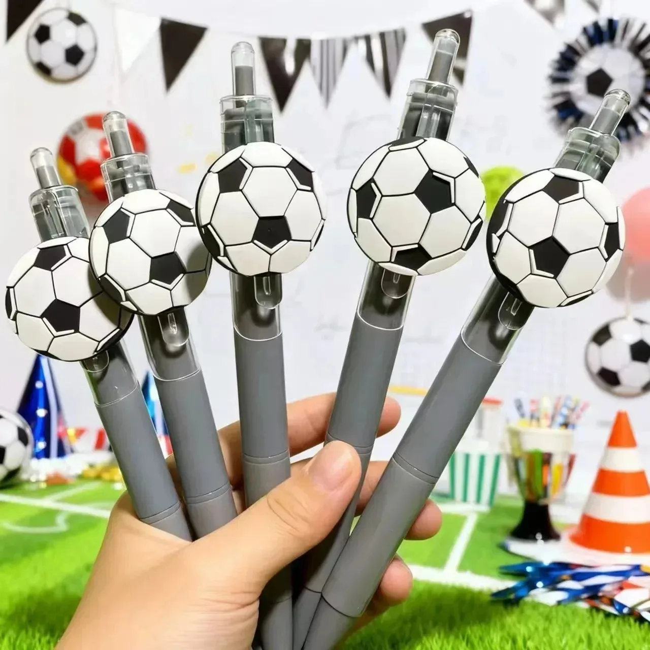 5 개/가방 파티 선물 귀여운 축구 볼펜 다용도 축구 모양 잉크 펜 내구성 크리 에이 티브 쓰기 펜 학생