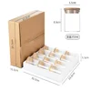 12pcs/set Airtight Glass Storage Jar with Bamboo Lid for Tea,Coffee,Sugar Portable and Transparent Container for Home Kitchen 4