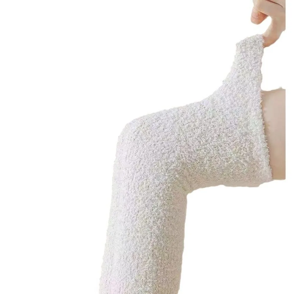 Autumn Winter Long Tube Socks Thick Over Knee Coral Fleece Leg Cover Comfortable Warm Knee Sleeves Leg Pads Knee Protector