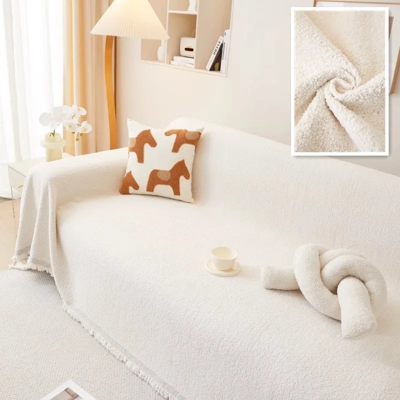 Chenille Sofa Towel Full Cloth Cover Universal Four Seasons Plush Sofa Carpet Non-Slip Cover Blanket Cat Scratch Proof 6
