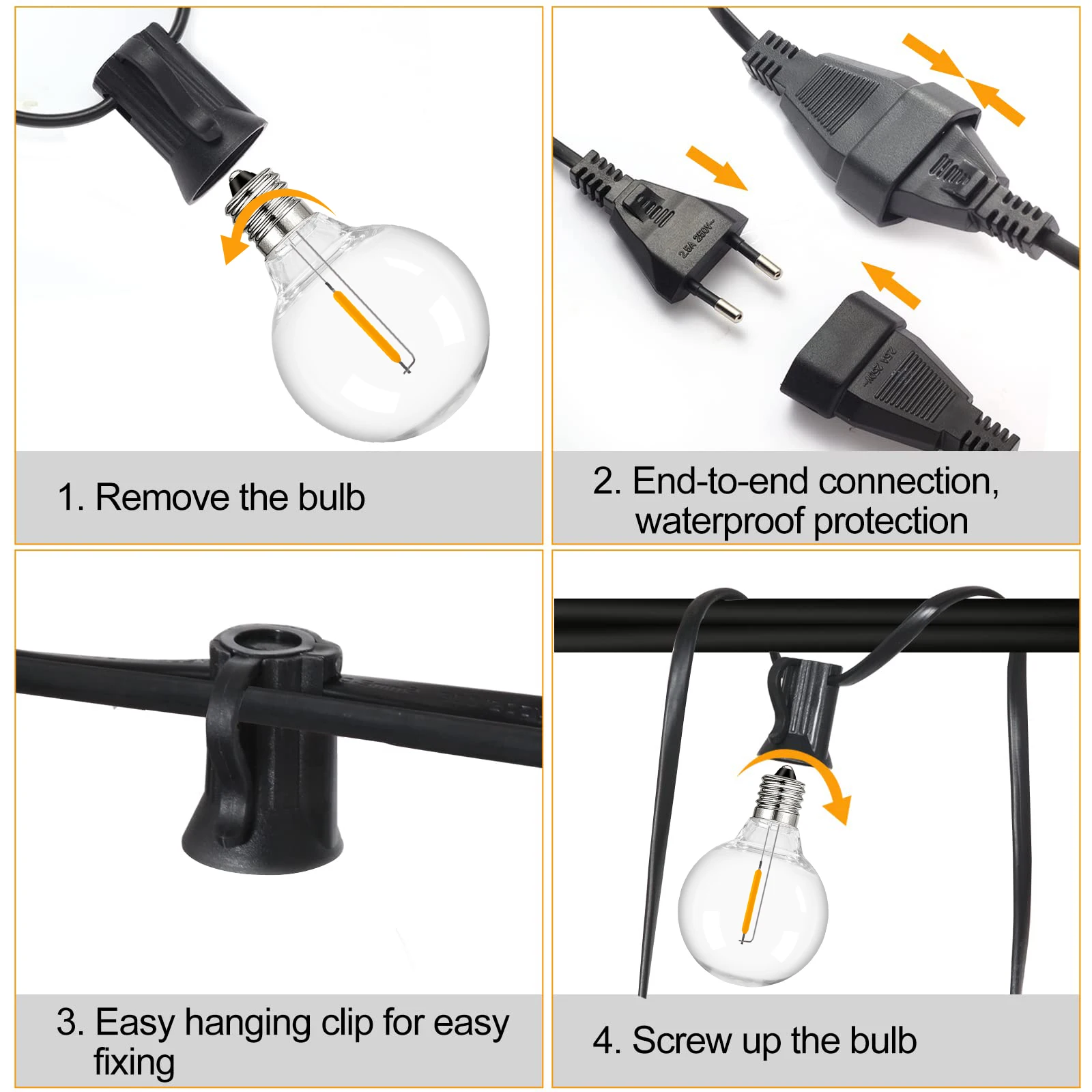 G40 في الهواء الطلق جارلاند سلسلة أضواء شاتيربروف...