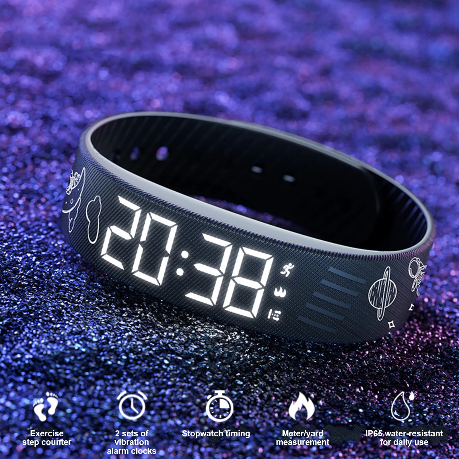 Smartband impermeabile con sveglia a vibrazione e contapassi_voghion.com