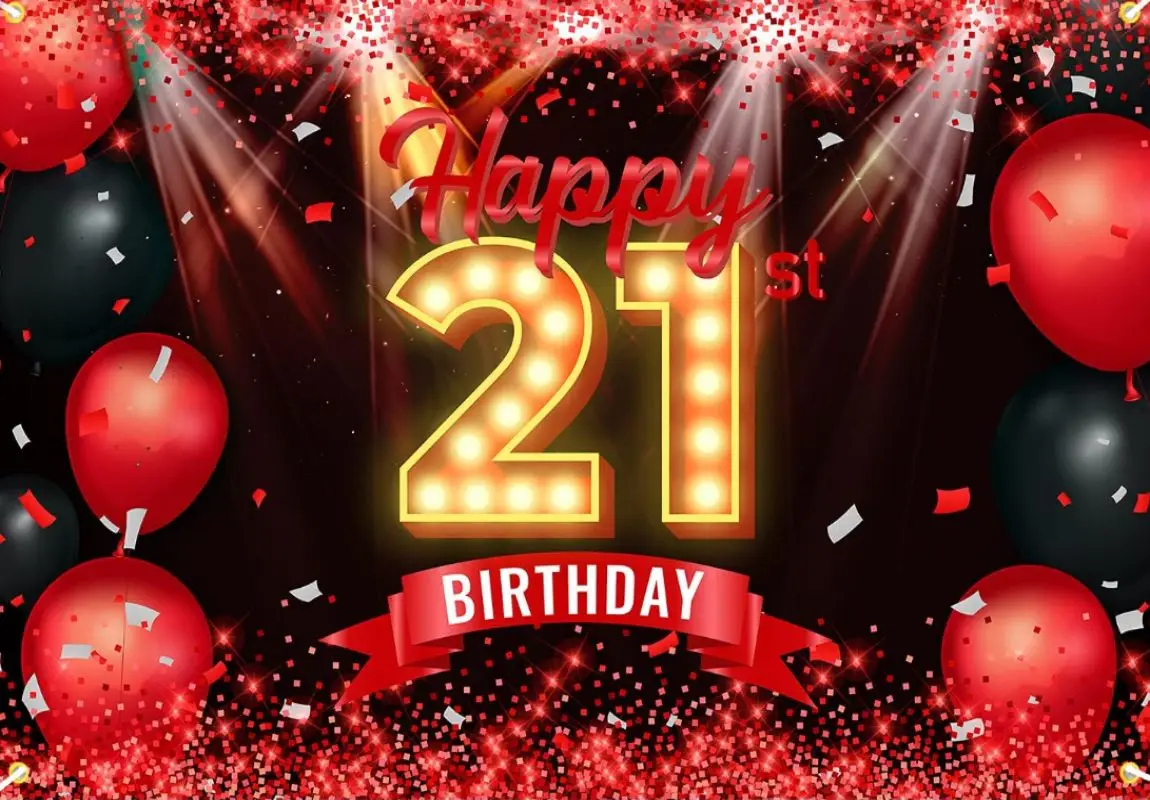 Happy 21st Birthday Banner Decorations Blue Gold 21 Birthday