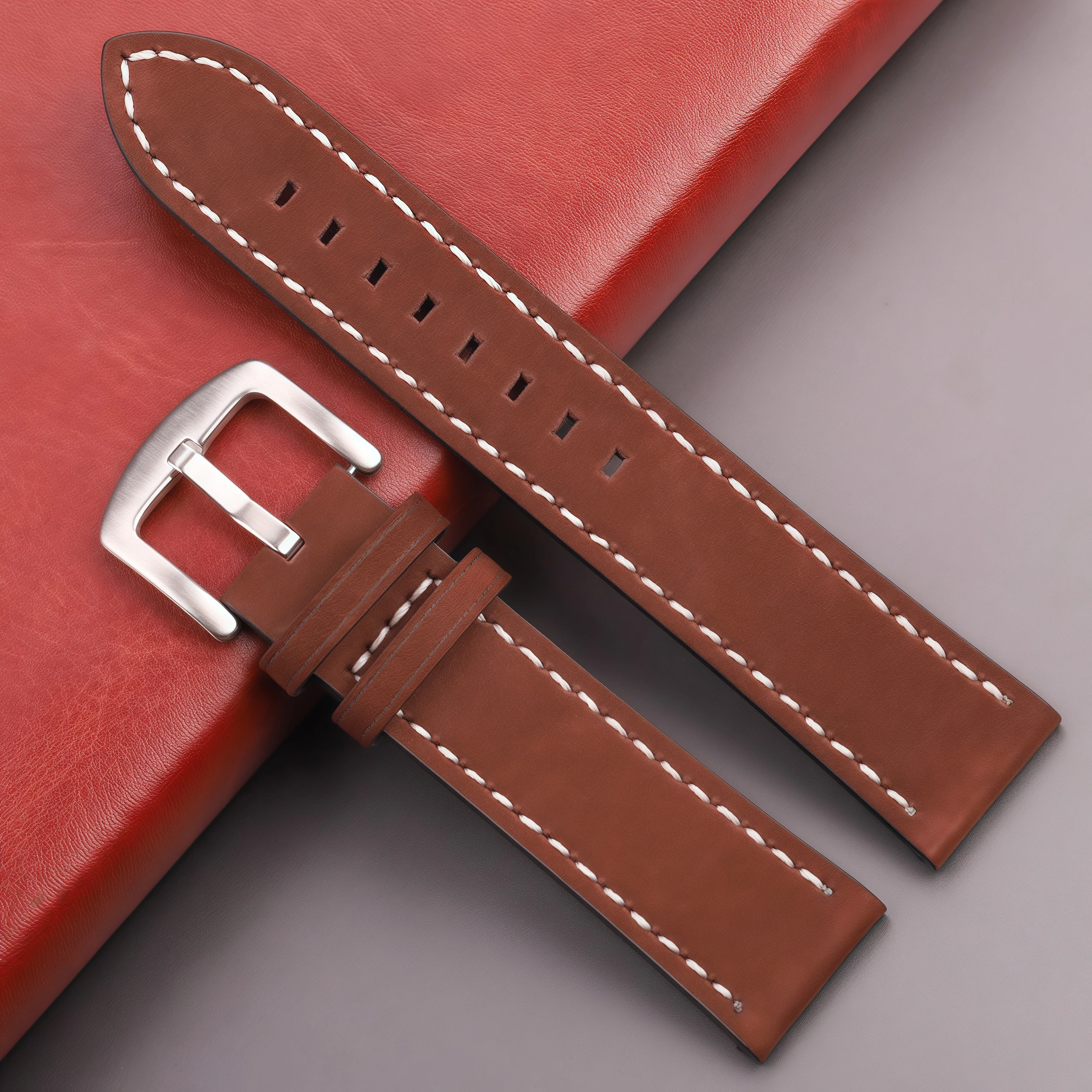 Classic Leather Watch Band - Premium Replacement Strap in 4 Timeless Colors