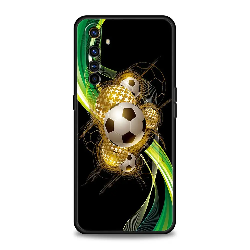 Durable Football-Themed Soft Phone Case with Black Cover