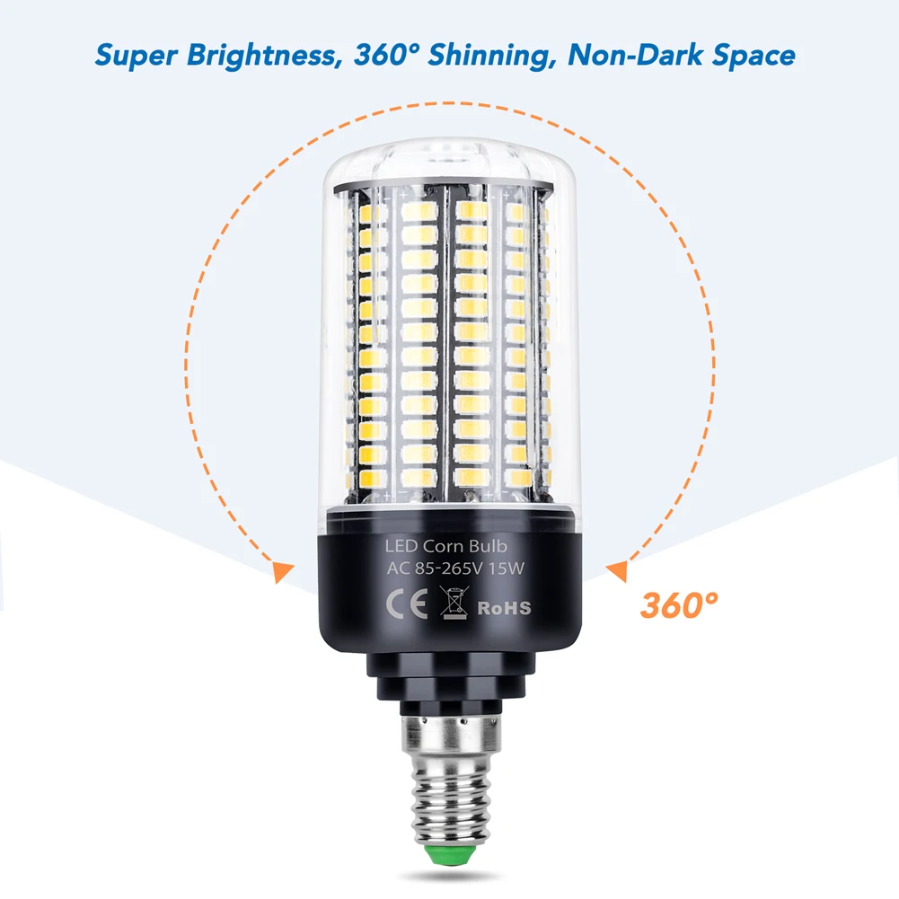 LED E27 220V 전구 110V E14 옥수수 램프 3.5W 5W 7W 9W 12W 15W 20W 홈 침실 샹들리에 전구 깜박임 조명 없음 240V