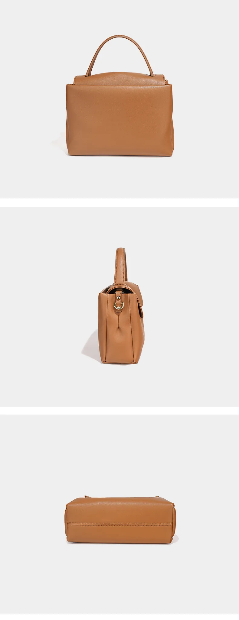 Damen Ledertasche Mit Drehverschluss Aus Weichem Rindsleder_voghion.com