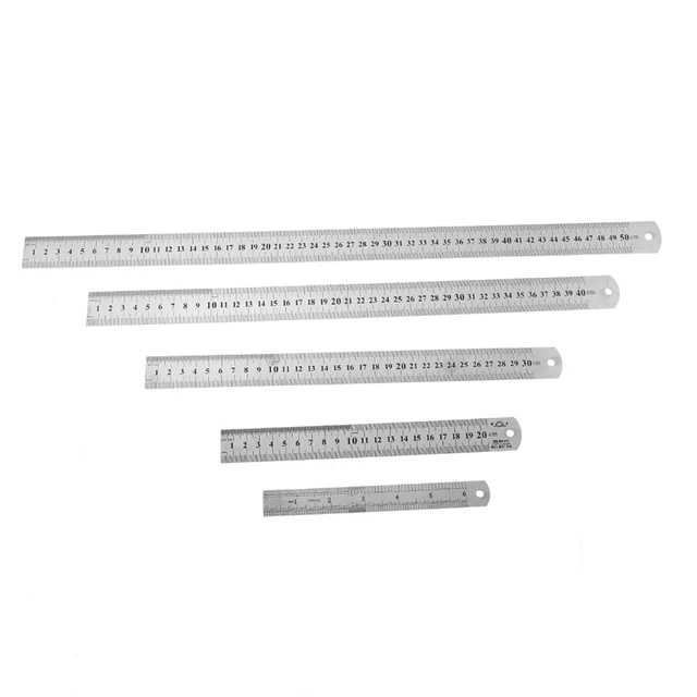 Metal Straight Ruler Stainless Steel Ruler Stationery Drafting Supplies Hand Tools Precision Double Sided Measuring Tool 4