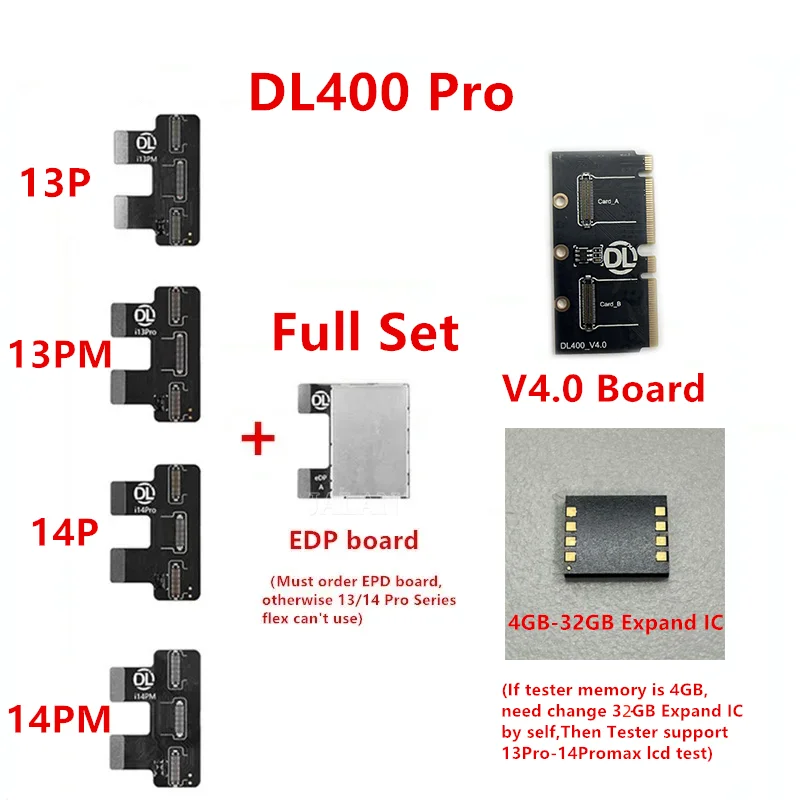 DL400 Pro LCD Tester 4GB Upgrade To 32GB IC Support 13Pro/14Pro/13 Pro max/15 16 Max For Pad LCD Display Screen Test Board