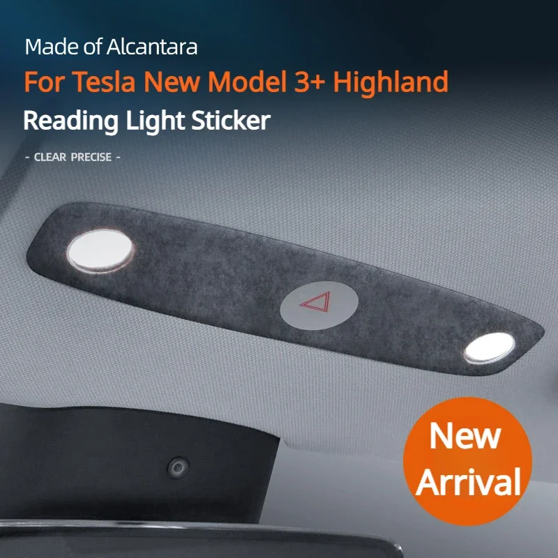 

Alcantara Reading Light Sticker for Tesla New Model 3+ Highland Ultra-thin Patch Interior Decoration Sticker for 2024 Model3