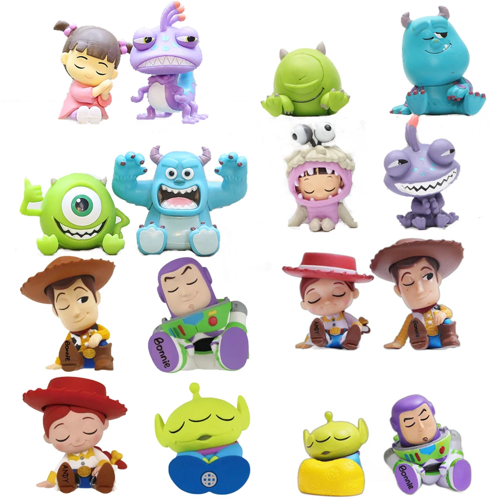 Figuras de anime de la versión Q de Treingi 2024, Toy Story, Woody, Alien, Monsters University, James P. Sullivan, juguetes modelo, regalo de Navidad para niños