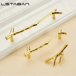 Vintage Tree Branch Furniture Handle Zinc Alloy Kitchen Cabinet Drawer Knob Wardrobe Cupboard Closet Door Pull Hardware Gold