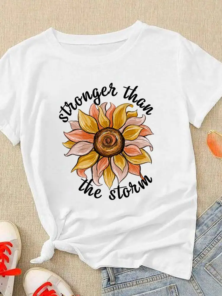 

Футболка женская с коротким рукавом, милая Модная Повседневная рубашка с принтом букв и цветов, в стиле 90-х, топ с графическим принтом