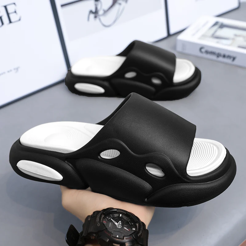 

New Men's Slippers for Couples Fashionable and Versatile Men's Shoes Thick-soled Outdoor Beach Shoes with A Poop-feeling Feel