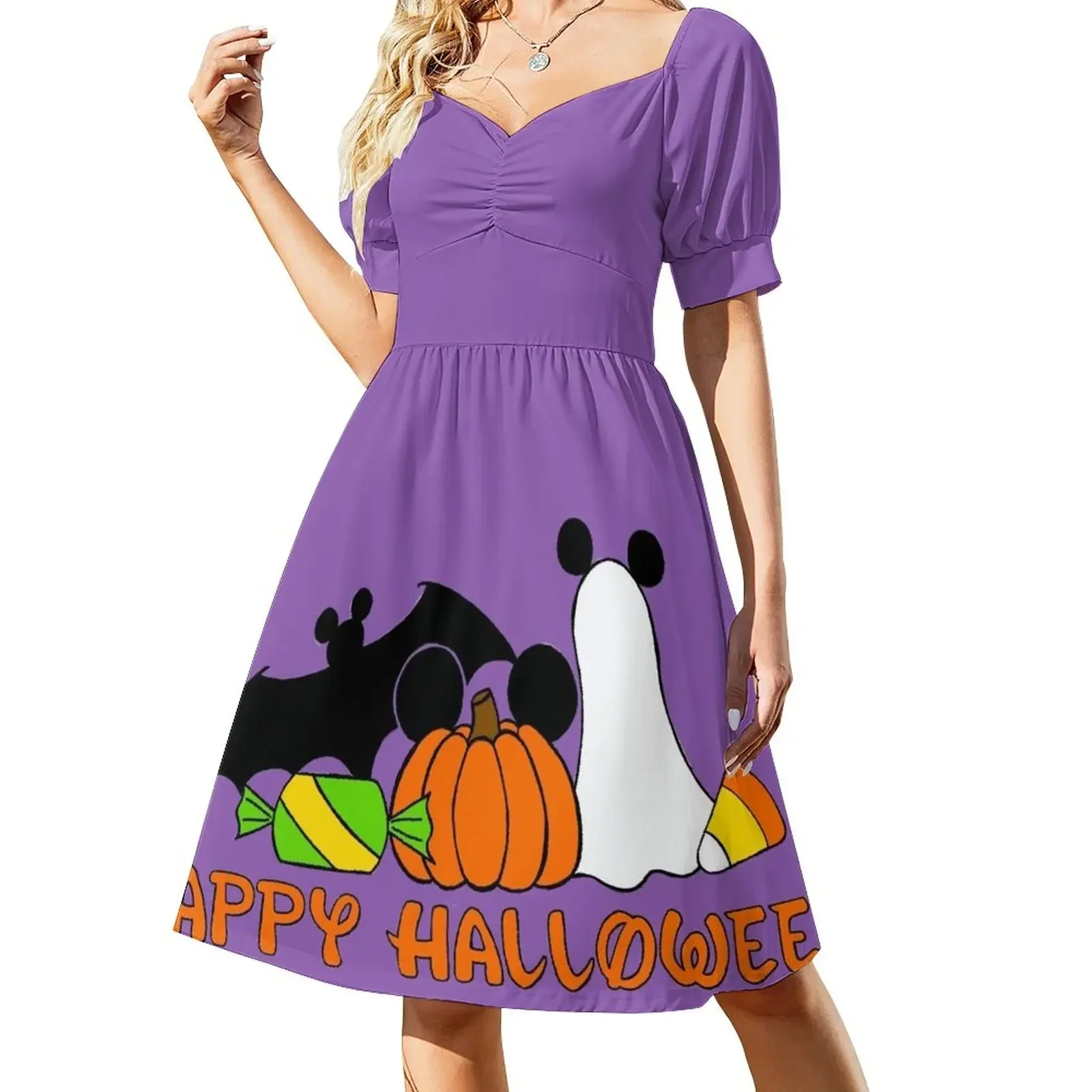 thumbnail image 1 of Vestido de manga corta de Feliz Halloween Vestido de mujer Vestido para niñas vestidos de lujo fiesta noche elegante lujo celebridad, 1 of 8