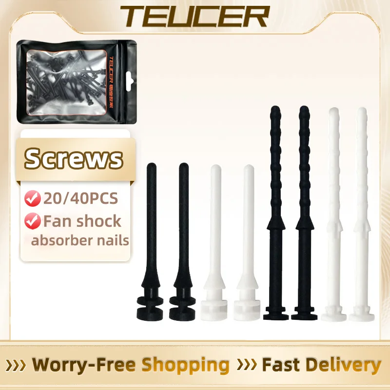 Screw Rubber Rivet Fan Noise Absorbtion Anti Vibration Mount Silicone Shock-absorbing Nails Black/White TEUCER 20/40Pcs rubber rivet