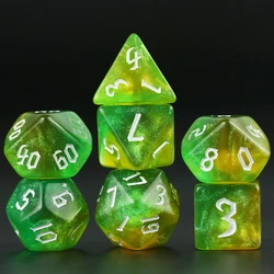Iridescent Glitter Polyhedral Dice Set for Tabletop Role - Playing Games (Light green)