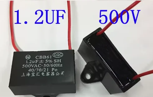 Cbb61 Fan Starting Capacitor 500V 1UF 1.2UF 1.5UF 1.8UF 2UF 2.5UF 3UF 4UF 5UF 6UF AC