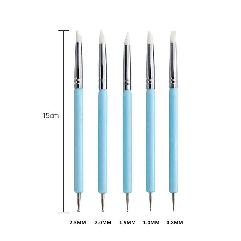 5/10PCS Silicone Clay Sculpting Tool for Brush Modeling Dotting Nail Art Pottery Clay Tools DIY Carving Sculpting Tools