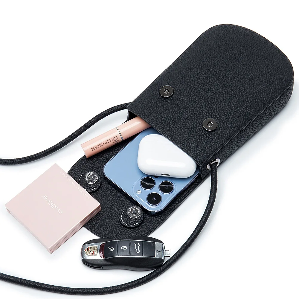 Genuine  Leather Colorful Crossbody Bag for Woman Fashion Cute Mini Cell Phone Shoulder Messenger Bags Handbag Kawaii Purses