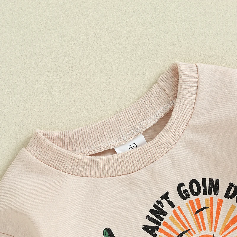 Baby Boys Girls Sweatshirts Rompers Western Style Cow Head Letter Print Long Sleeve Jumpsuits Fall Toddler Clothes Bodysuits