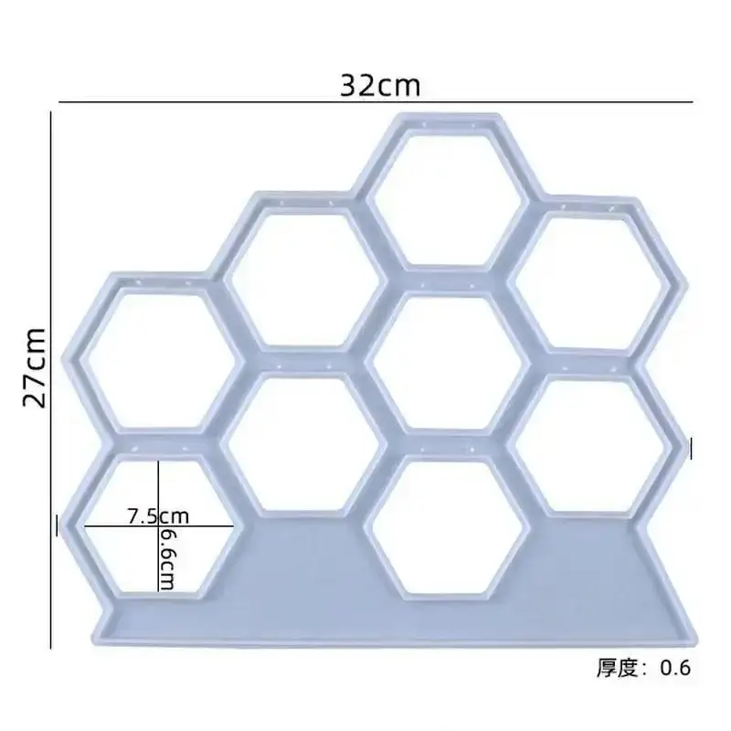 DIY Crystal Epoxy Resin Mold Hollow Hexagon Earring Hanger Silicone Coaster Mold Jewelry Storage Mold For Home Decoration Crafts
