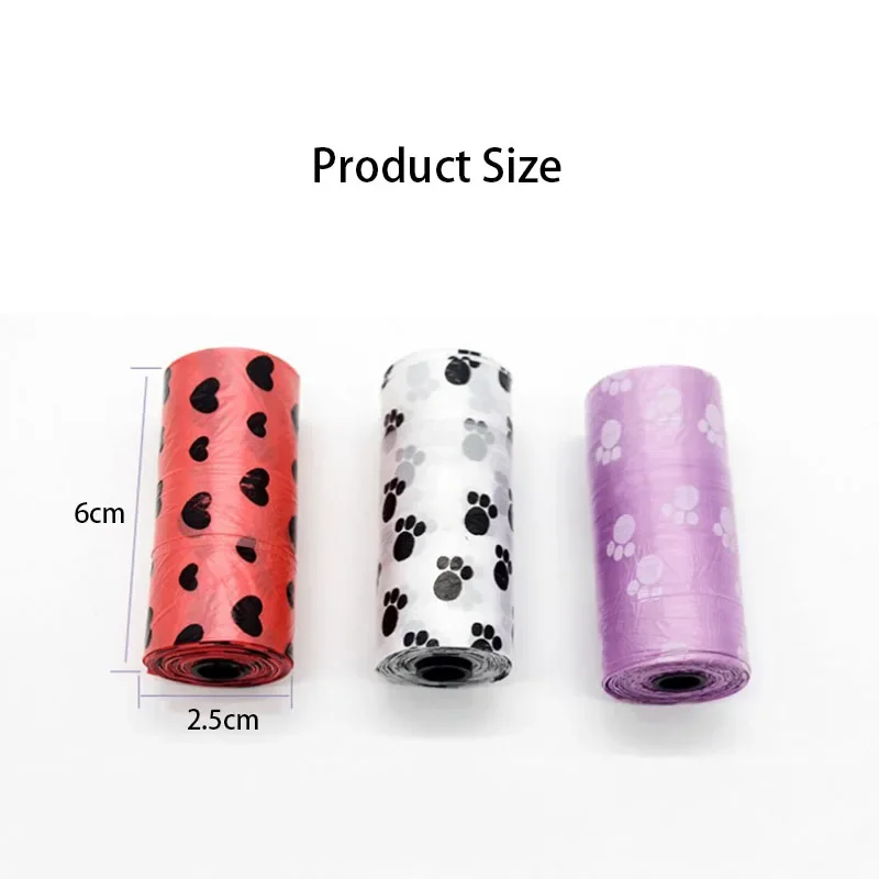 1 Roll 15pcs Pet Poop Bag Multipurpose Carrier Garbage Clean Dog Waste Poop Bag Dog Accessories Pet Supplies Trash Bags