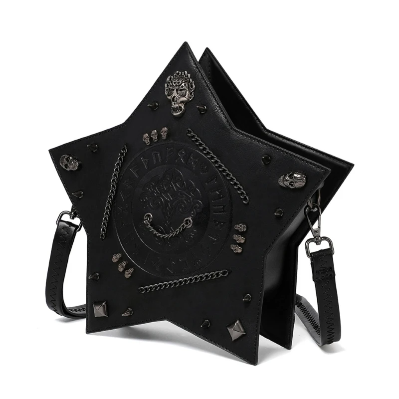 

Steampunk Crossbody Shoulder Bag Gothics Pu Leather Messengers Bag Festival Cosplays Costume Accessorie for Womens Girls