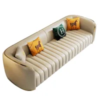 Furniture sofa Italian light luxury leather sofa small apartment living room home high-end designer straight row 5